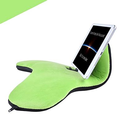 OKATOPGEAKO Multi-Angle Soft Pillow Lap Stand for Tablets, iPads, Mobile Phones, eReaders, Books, Magazines, Fits Upto 12.9" Pad(Grass-Green)
