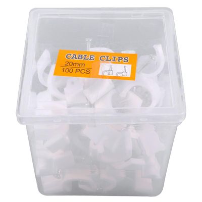 Cable Clips with Steel Nails:100PCS Wire Clips 20MM Nail in Cable Clips with Steel Ethernet Cable Clips Cable Wire Clips Cable Tacks Cable Nails Speaker Wire Clips Coaxial Cable Staples