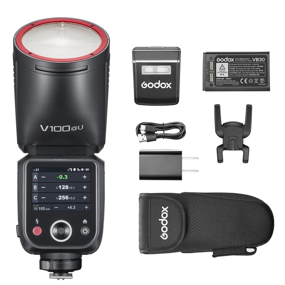 Godox V100O Flash V100-O Round Head Touch Screen Flash