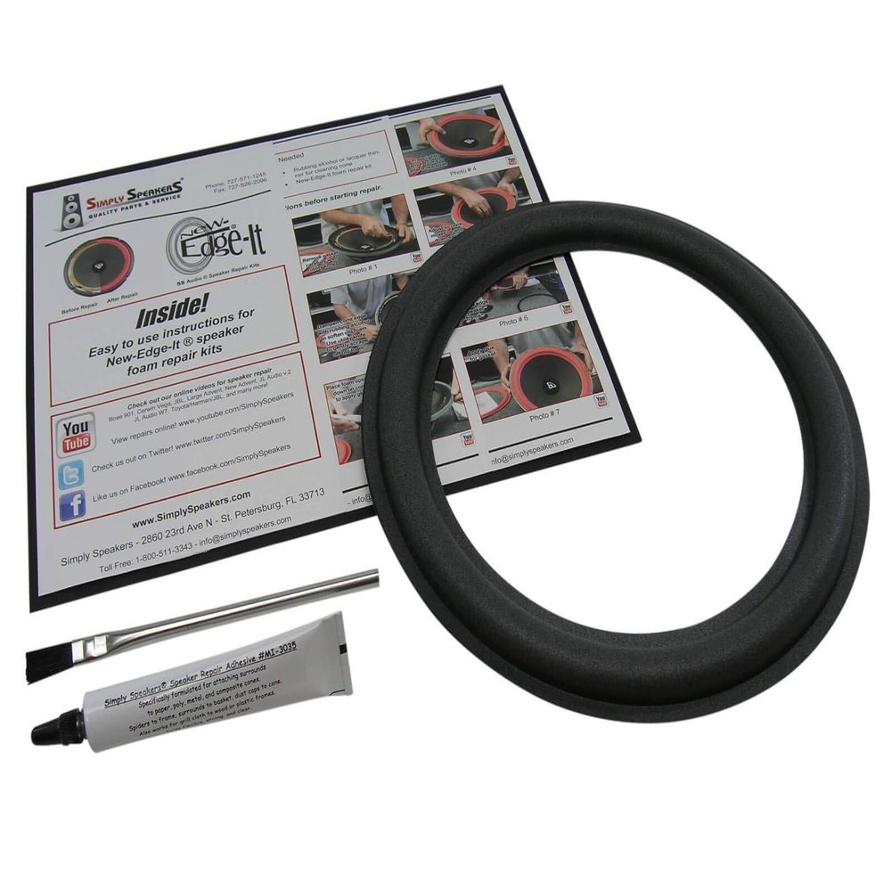10" Foam Speaker Repair Kit OD: 9.625", Roll OD: 8.625", Cone: 7.625", ID: 7.125", FSK-10JL-1 (Single)