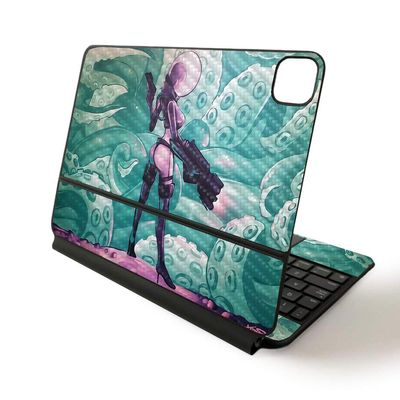 MightySkins Skin for Apple Magic Keyboard for iPad Pro 11-inch (2020) - Sushi | Protective, Durable, and Unique Vinyl Decal wrap Cover, Tentacle Invasion