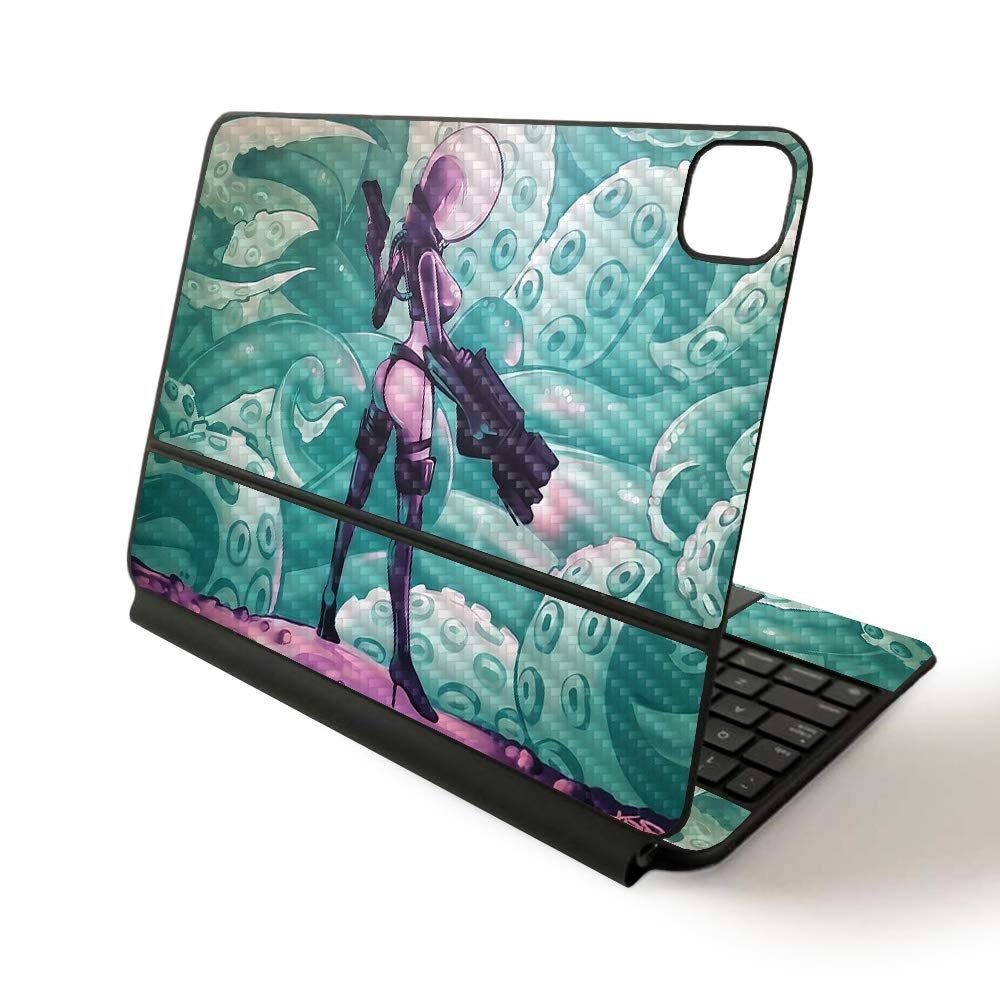 MightySkins Skin for Apple Magic Keyboard for iPad Pro 11-inch (2020) - Sushi | Protective, Durable, and Unique Vinyl Decal wrap Cover, Tentacle Invasion