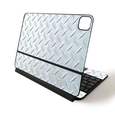 MightySkins Skin for Apple Magic Keyboard for iPad Pro 11-inch (2020) - Sushi | Protective, Durable, and Unique Vinyl Decal wrap Cover, Diamond Plate (APIPSK1120-Diamond Plate)