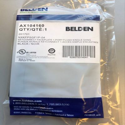 Belden AX104160 KeyConnect Faceplates 1-Port w/ID Windows Single-Gang Black