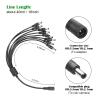 12V 3A Power Supply with 8 Way 8-Way Power Splitter Cable, LeTaoXing AC 100-240V to DC 12V 36W Adapter Transformer 12V/3A 8CH Splitter Bundle Cord for Security Camera Surveillance System view 3