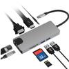 BSD Dual Monitor Docking Station, 9-in-1 USB C to HDMI VGA Hub Adpater Display for Window Laptop with Dual HDMI, VGA, 2 USB 3.0, USB-C PD and SD/TF 3.0 MicroSD Slot. view 1