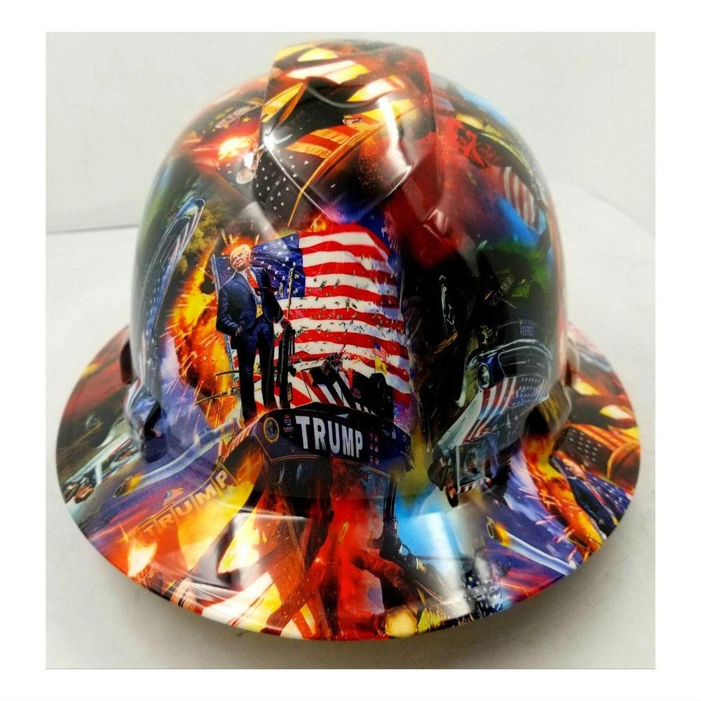 Donald MAGA Hard Hat Full Brim - Custom Hydro Dipped | RA Warehouse