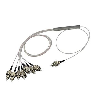 trtfiber PLC Fiber Splitter with Steel Tube, Cable Outer Diameter: 0.9mm, LC/SC/FC/ST Connector, Length: 1 Meter (1x2, ST)