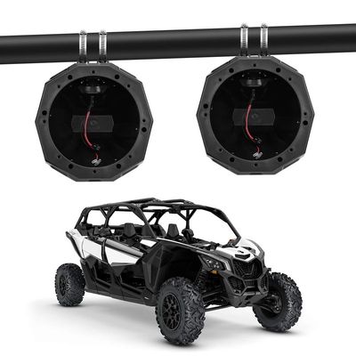 KEMIMOTO 6.5" Speaker Cage Pods, 2PCS UTV ATV 6.5-Inch Pod Enclosure for All 1.5" to 2" Roll Bar Compatible with Polaris RZR Can-Am Maverick X3 Sport Commander Defender Kawasaki