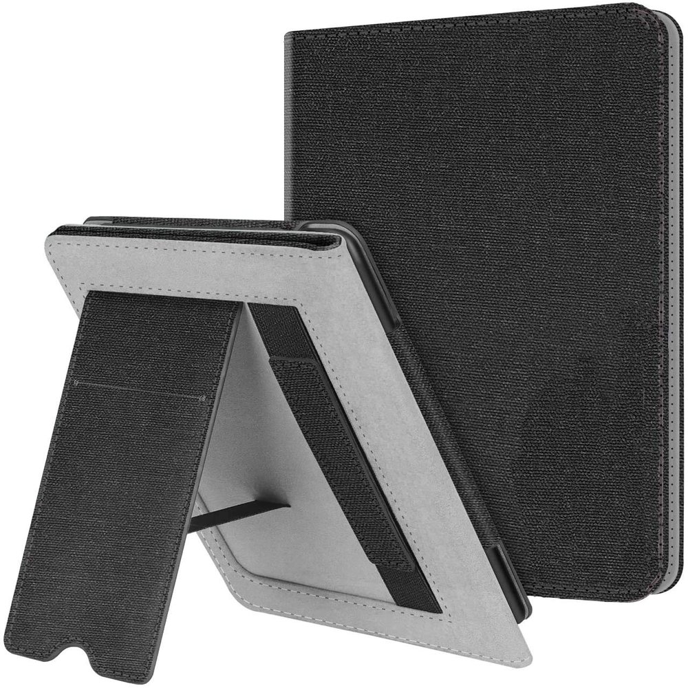 ALMIGHTY Water-Safe Case Fits Kindle Paperwhite (10th Generation, 2018 Releases), Lightweight PU Leather Smart Cover Shell with Stand and Strap for Amazon Kindle Paperwhite 4 E-Reader, Black