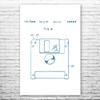 Floppy Disk Poster Print, Programmer Gift, Computer Science Art, IT Tech Gift, Floppy Disk Art Print, Computer Decor Blue & White (11 inch x 14 inch) view 1