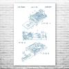 Floppy Disk Drive Poster Print, Computer Science Art, Programmer Gift, Disk Drive Art Print, Computer Lab Art Blue & White (18 inch x 24 inch) view 1