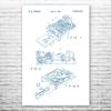 Floppy Disk Drive Poster Print, Computer Science Art, Programmer Gift, Disk Drive Art Print, Computer Lab Art Blue & White (16 inch x 20 inch) view 1
