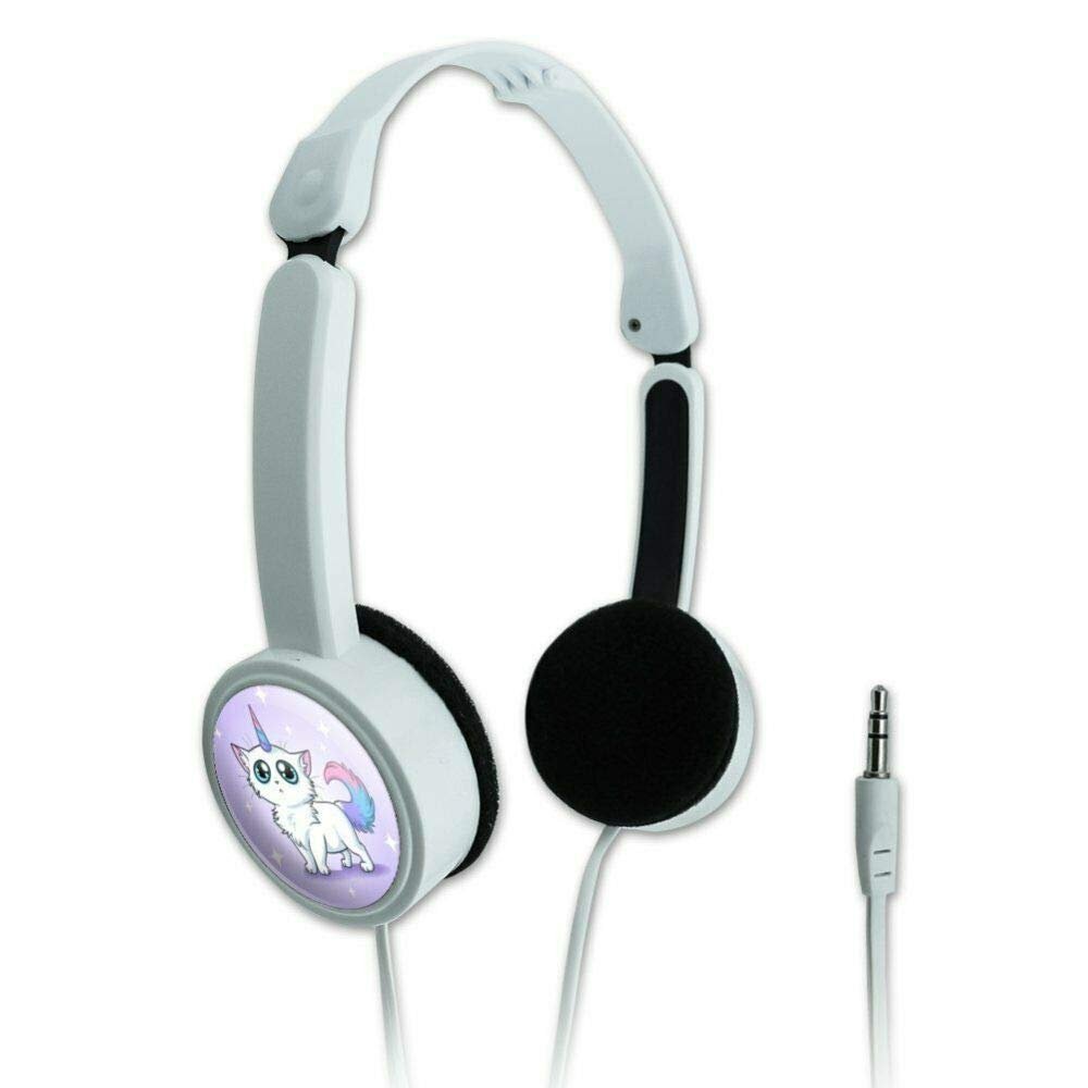 Cat Unicorn Novelty Travel Portable On-Ear Foldable Headphones