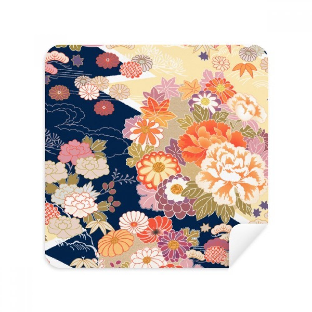 Peony Maple Pattern Japan Glasses Cloth Screen Cleaner Suede Fabric 2 Pack