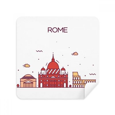 Rome Italy Flat Landmark Pattern Glasses Cloth Screen Cleaner Suede Fabric 2 Pack
