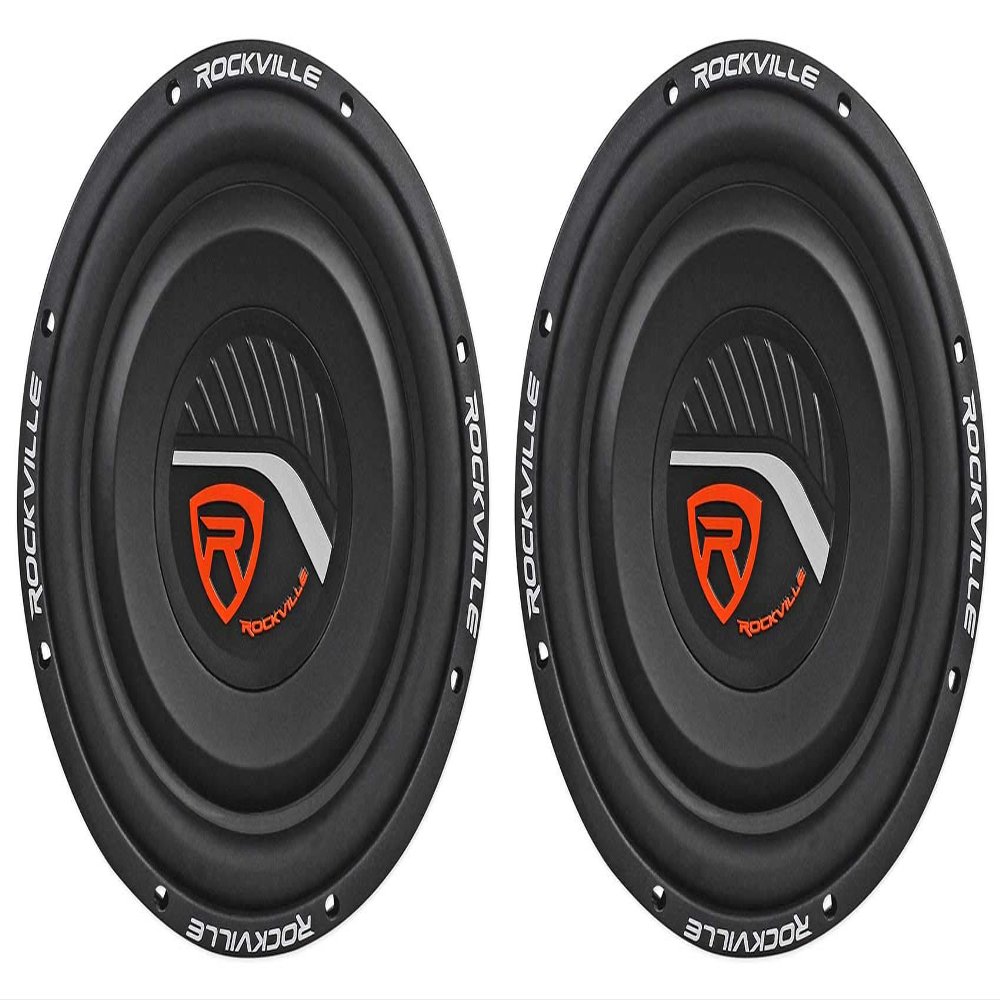 2 Rockville W12T4S4 12" Shallow Mount 1400w Car Subwoofers, CEA Compliant, 4-Ohm