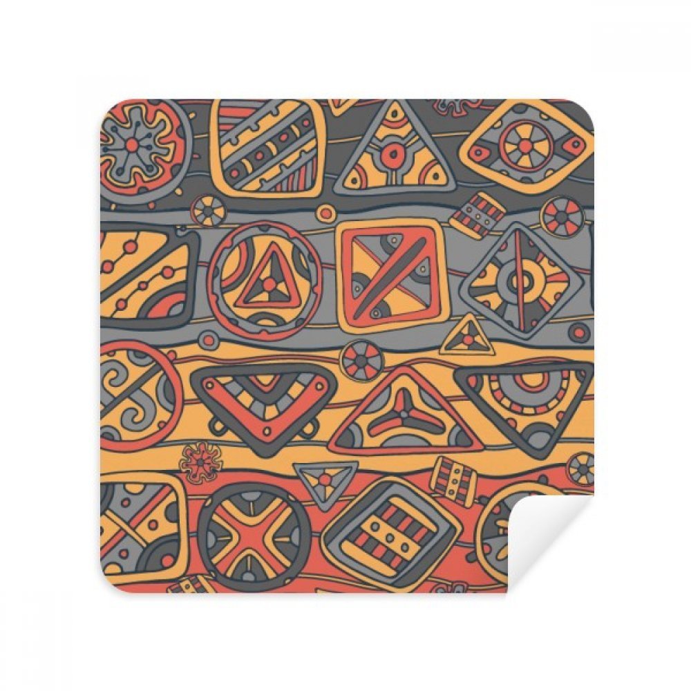 Africa Aboriginal Style Tribal Collage Drawing Glasses Cloth Screen Cleaner Suede Fabric 2 Pack