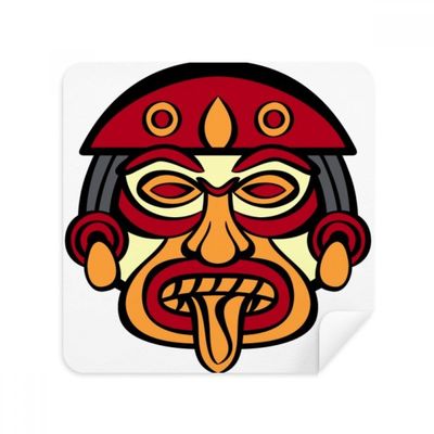 Indian Art Drawing Totem Pole Face Glasses Cloth Screen Cleaner Suede Fabric 2 Pack