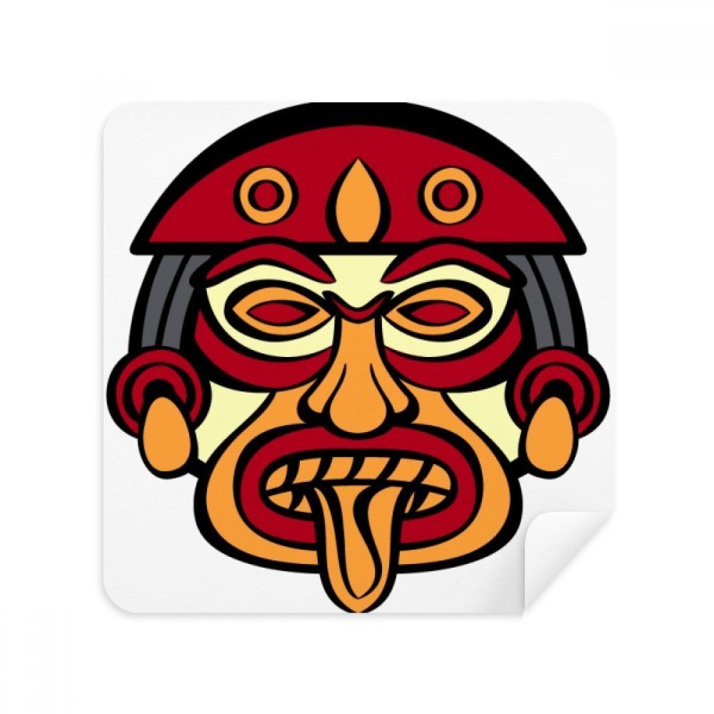 Indian Art Drawing Totem Pole Face Glasses Cloth Screen Cleaner Suede Fabric 2 Pack