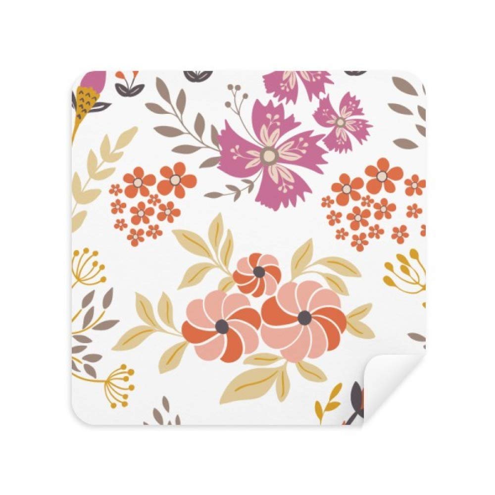 Orange White Flower Paint Glasses Cloth Screen Cleaner Suede Fabric 2 Pack