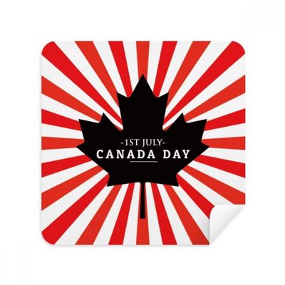 Happy Canada Day 4th of July Black Maple Glasses Cloth Screen Cleaner Suede Fabric 2 Pack