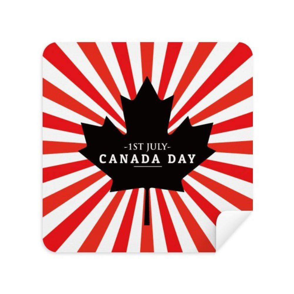 Happy Canada Day 4th of July Black Maple Glasses Cloth Screen Cleaner Suede Fabric 2 Pack