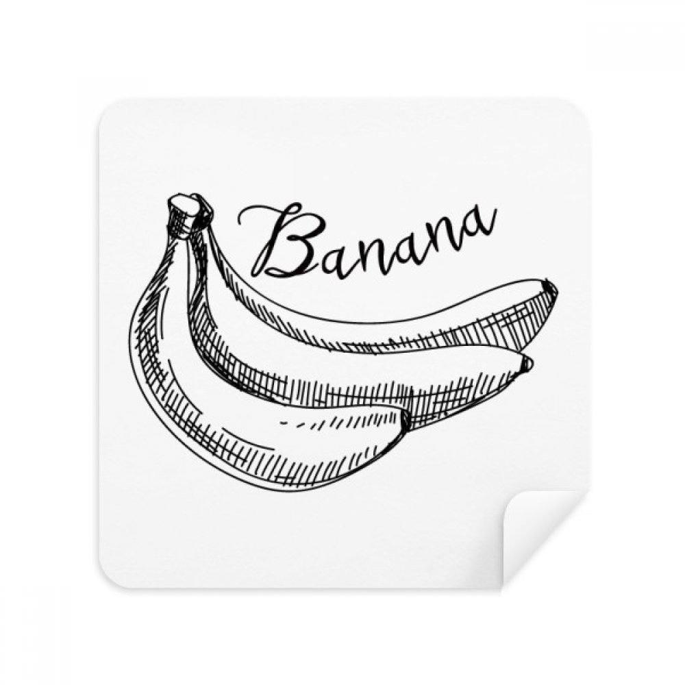 Banana Fruit Line Drawing Illustration Glasses Cloth Screen Cleaner Suede Fabric 2 Pack