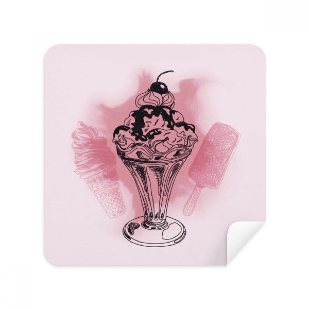 Cherry Chocolate Ice Popsicles Glasses Cloth Screen Cleaner Suede Fabric 2 Pack