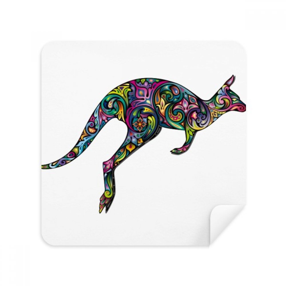 Australia Kangaroo Colored Drawing Illustration Glasses Cloth Screen Cleaner Suede Fabric 2 Pack