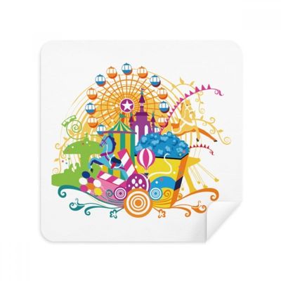 Ferris Wheel Castle Amusement Park Glasses Cloth Screen Cleaner Suede Fabric 2 Pack