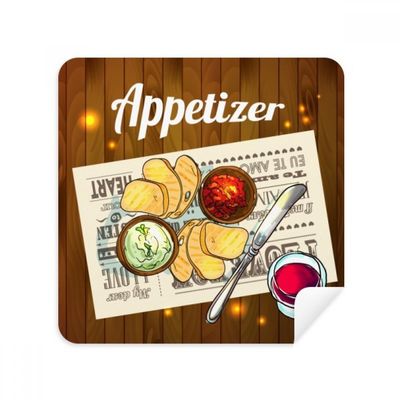 Appetizer Slice of Bread Wine Glasses Cloth Screen Cleaner Suede Fabric 2 Pack