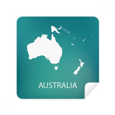 Australia Oceania Continent Outline Map Glasses Cloth Screen Cleaner Suede Fabric 2 Pack