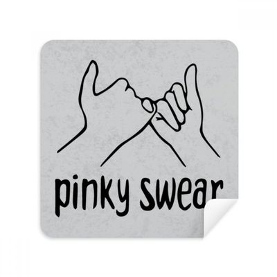Black Pinky Swear Personalized Gesture Glasses Cloth Screen Cleaner Suede Fabric 2 Pack
