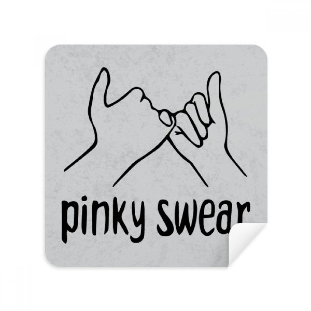 Black Pinky Swear Personalized Gesture Glasses Cloth Screen Cleaner Suede Fabric 2 Pack