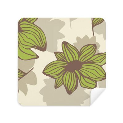 Brown Green Flower Paint Glasses Cloth Screen Cleaner Suede Fabric 2 Pack