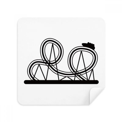 Black Roller Coaster Amusement Park Outline Glasses Cloth Screen Cleaner Suede Fabric 2 Pack
