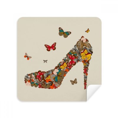 Butterfly and High Heel Shoes Glasses Cloth Screen Cleaner Suede Fabric 2 Pack