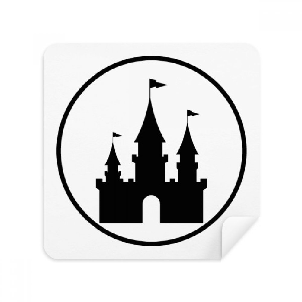 Amusement Park Castle Black Outline Glasses Cloth Screen Cleaner Suede Fabric 2 Pack