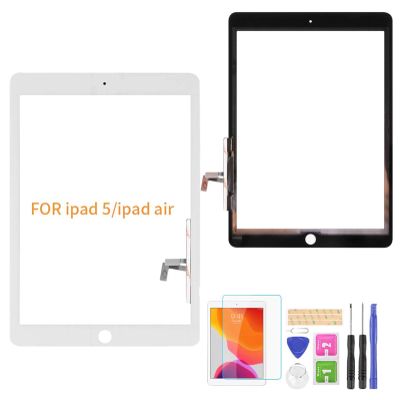 A-MIND for iPad 5 9.7" 2017 A1822 A1823/ iPad Air 1st A1474 A1475 A1476 Touch Screen Replacement Parts LCD not Include No Home Button Front Glass Panel with Repair Kits & Screen Protector(White)