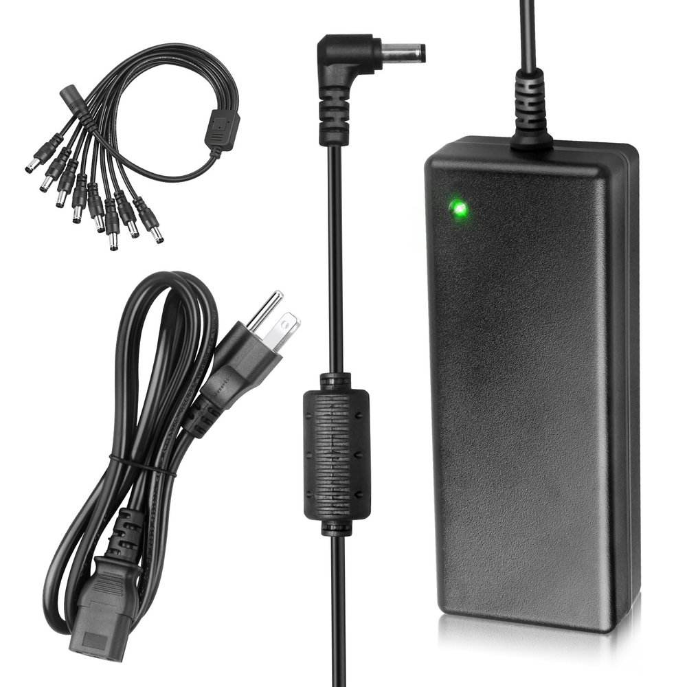 12V 10A Power Supply - LeTaoXing AC 100-240V to DC 12V 120W Switching Power Adapter 12 Volt Transformers 12V/10A Universal with 5.5x2.1mm dc 1 Female to 8 Male Power Splitter Cable