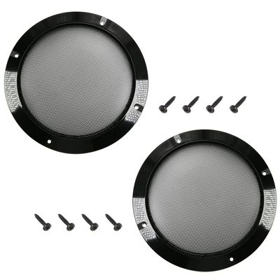 Fielect 2Pcs 8" Speaker Grill Cover Decorative Circle Subwoofer Grill Cover Guard Protector Audio Accessories Black Metal Trim with 8 Screws