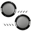 Fielect 2Pcs 8" Speaker Grill Cover Decorative Circle Subwoofer Grill Cover Guard Protector Audio Accessories Black Metal Trim with 8 Screws view 1