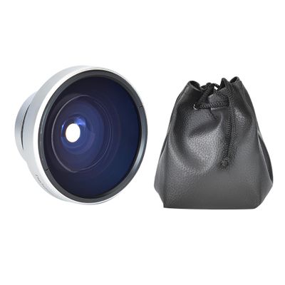 Acouto Fish Eye Lens for Camera 37mm 0.25X Super Fisheye Additional Lens for 37mm Caliber Camera Lenses Silver Aluminum Alloy