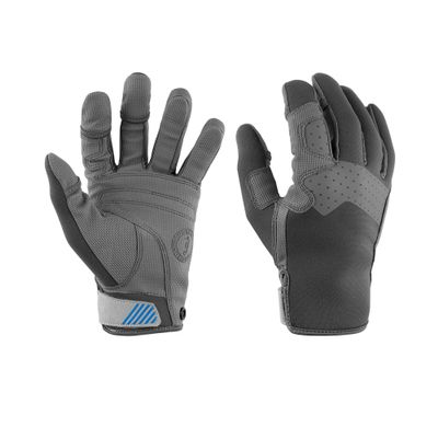 MUSTANG SURVIVAL - Traction Closed Finger Glove (Light Gray/Blue - L) - 2.5mm Neoprene on Back of Hands, Neoprene Closures, AX Suede Overlay on Palms