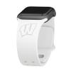 Affinity Bands Wisconsin Badgers Engraved Silicone Combo Package Compatible with Apple Watch and AirPods Gen 1 & 2 (42/44/45/49mm (46mm Series 11) White) view 2