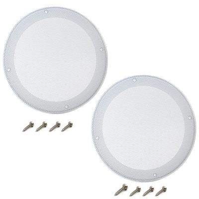 Fielect 2Pcs 6.5" Speaker Grill Covers White SubWoofer Grill Cover Guard Protector Speaker Grills Mesh Round Speaker Grille Woofer Car Speaker Grills Cover with 8 Screws