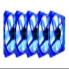 Apevia CF512S-BL 120mm 4pin Molex & 3pin Motherboard Blue Non-LED Silent Case Fan (5-pk) view 1
