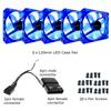 Apevia CF512S-BL 120mm 4pin Molex & 3pin Motherboard Blue Non-LED Silent Case Fan (5-pk) view 4