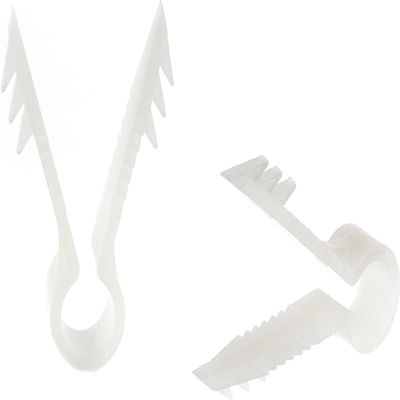 THE CIMPLE CO Stucco and Drywall Cable Clips for Coaxial and Similar Cables - Push-in Masonry Anchors - RG59, RG6, Ethernet, and Similar - White, 10 Pieces